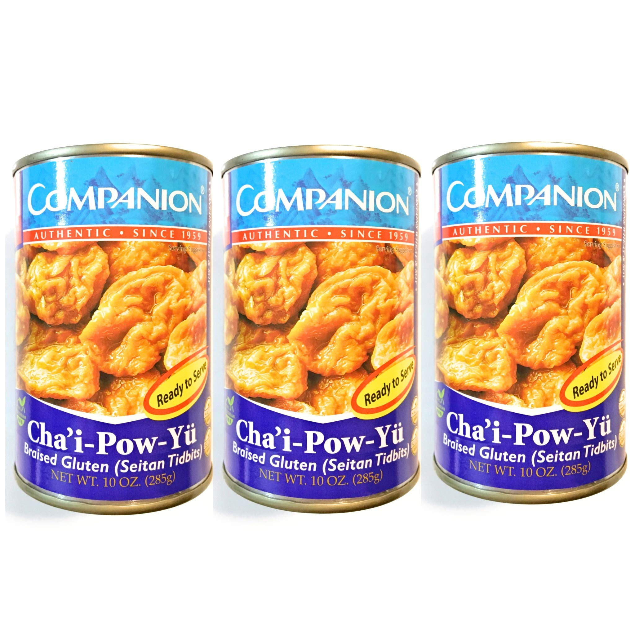3 Pack Companion Cha’iPowYu KF05 Braised Gluten (Seitan Tidbits)10 Oz