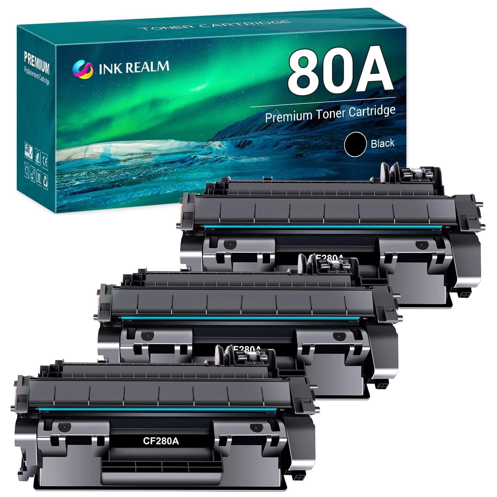3-Pack Compatible Toner for HP 80A CF280A for HP Laserjet Pro 400 M401n ...