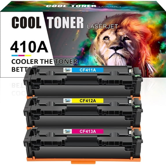 3-Pack Compatible Toner Replacement for HP CF411A CF412A CF413A Color LaserJet Pro MFP M477fnw M477fdn M477fdw M377dw, M452dw M452nw M452dn Printer Ink Cyan, Magenta, Yellow