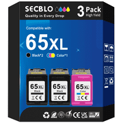 65 Ink Cartridge Compatible for HP 65XL Ink for Printer Ink 65 3 Pack