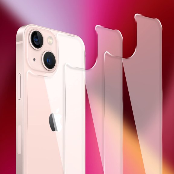 3-Pack Compatible for iPhone 13 Mini Back Screen Protector, 5.4" Rear Glass, Scratch Resistant, Case Friendly