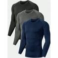 thumbnail image 1 of 3 Pack Compression Shirts For Men Long Sleeve Athletic Cold Weather Base Layer Undershirt Gear T Shirt For Workout, 1 of 5