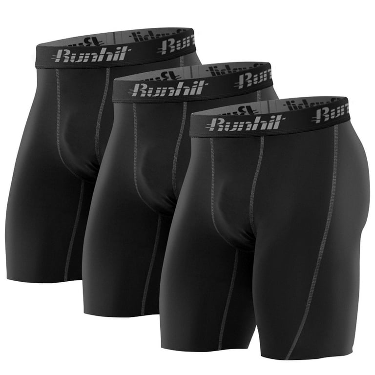 Compression mens underwear - sports performance Boxer Briefs 3-PACK