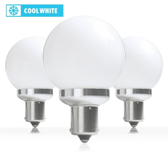 3 Pack Cool White Interior Vanity LED 12 Volt RV Light Bulb BA15s 1156 6500K