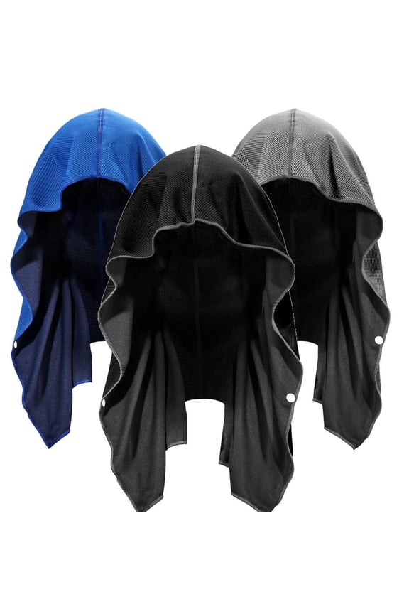 3 Pack Cooling Hoodie Towel Sweat Absorption Extra Soft Sun Protection Quick Drying Sweat Towel Neck Wrap Sports Supplies