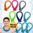 thumbnail image 1 of 3 Pack Cooling Neck Wraps - Cooling Towels with Ice Polymer, Breathable Soft Neck Coolers for Summer Heat Sports Gym Workout Men Women Gifts, Dark Blue, 1 of 8