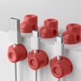 thumbnail image 1 of 3 Pack Cord Organizer, 360°Rotating Twist-Lock Magnetic Cable Management Clips, Adhesive Phone Charging Keeper Wire Cord Holder for Nightstand/Car/Wall, Office Desk Accessories Decor (Red), 1 of 6