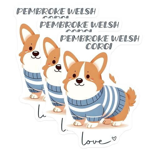 (3 Pack) Corgi Decals - Pembroke Welsh Corgi - Corgi Dog Breed - 3 Inches On Longest Side - Easy Peel & Apply - Made in USA - 3MCS6070