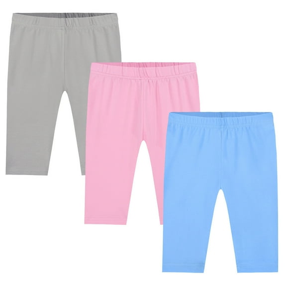 3 Pack Cotton Girls Bike Shorts Girls Shorts Girls Clothes Cartwheel Kids Shorts Under Dress Breathable Multi-Color, Size 3-8