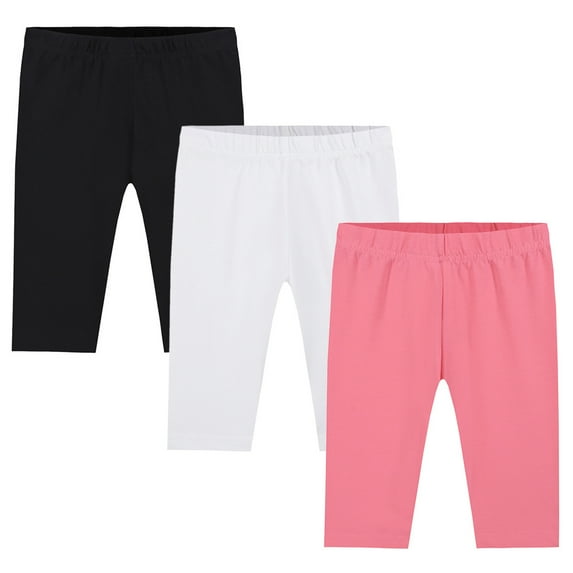 3 Pack Cotton Girls Bike Shorts Girls Shorts Girls Clothes Cartwheel Kids Shorts Under Dress Breathable Multi-Color, Size 3-8