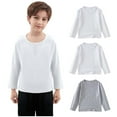 thumbnail image 1 of 3 Pack Cotton Long Sleeve Tee Shirts Basic Crewneck T-Shirts for Boys/Girls/Toddlers Long-Sleeve T-Shirts, 1 of 7