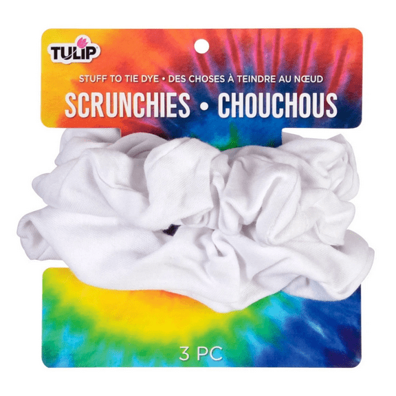 3 Pack Cotton Scrunchies for DIY Tie Dye, Hair Accessories, Wrist Accents, Cotton, Perfect for Custom Vibrant Designs, Creative Styling, Gifts, Craft Projects, Soft, Durable, White
