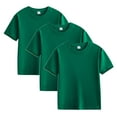 thumbnail image 1 of 3 Pack Cotton T-Shirts for Kids Solid Color Crew Neck Short Sleeve Shirt Toddler Baby Boys Girls Tee Shirts Casual Loose Blouse Tunic Tops Green 11T, 1 of 6