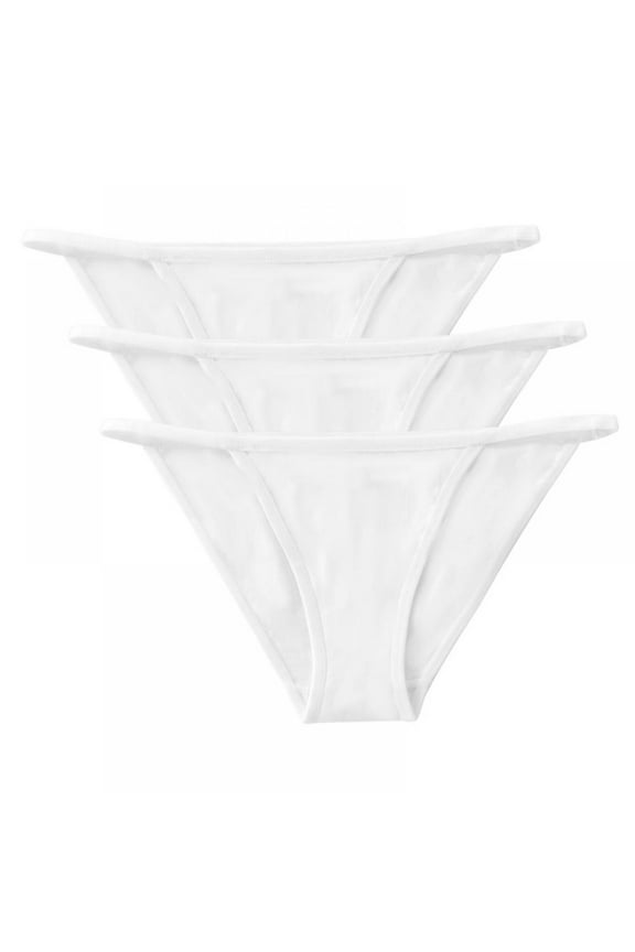 3 Pack Cotton Underwear for Women, Breathable Soft Stretch Hipster high cut Cheeky String Bikini Panties