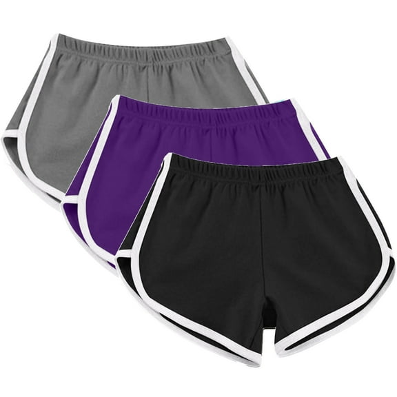 3 Pack:Cotton Yoga Dance Short Pants for Woman Summer Cycling Hiking Sports Shorts Dolphin Soft Comfy Athletic Shorts