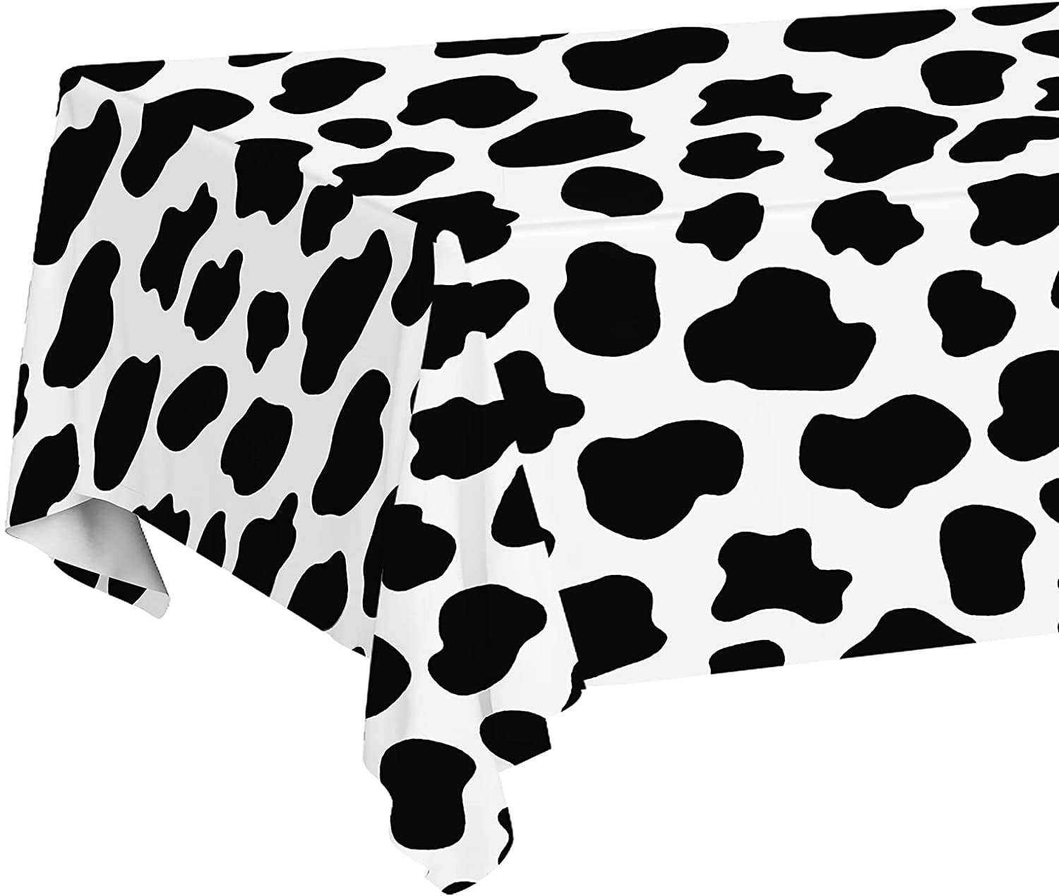 3 Pack Cow Print Plastic Tablecloth, Farm Animal Theme Table Cover for