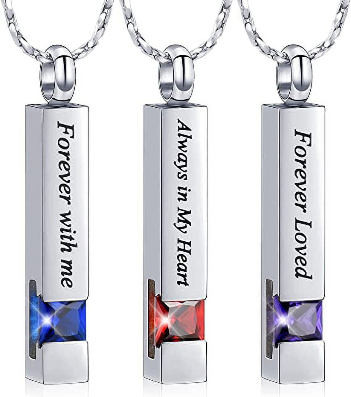 Crystal Holder Necklace Glass & Crystals Cremation Jewelry For Ashes  Memorial Jewelry Stainless Steel