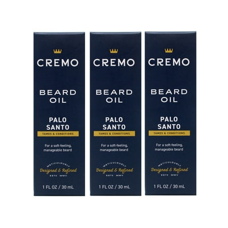 3 Pack - Cremo Reserve Collection, Revitalizing Beard Oil, Palo Santo, 1 fl oz (30 ml)
