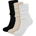 thumbnail image 1 of 3 Pairs Slouch Socks Women Thigh High Boot Socks Soft Scrunch Socks Size 5-11, 1 of 7