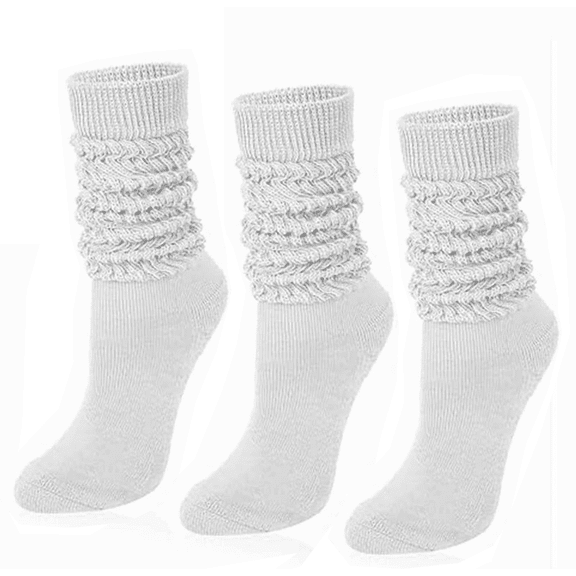 3 Pairs Slouch Socks Women Thigh High Boot Socks Soft Scrunch Socks Size 5-11