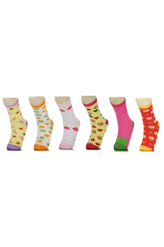 3 Pack Crew Sock Fruit Characters Sock (Size: XL, Age: 6 8)