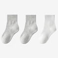 thumbnail image 1 of 3 Pack Crew Socks for Boys & Girls Cotton Solid Moisture-Wicking Multipack Juniors Toddlers Kids School Uniform Athletic Workout Ankle Sock, 1 of 6