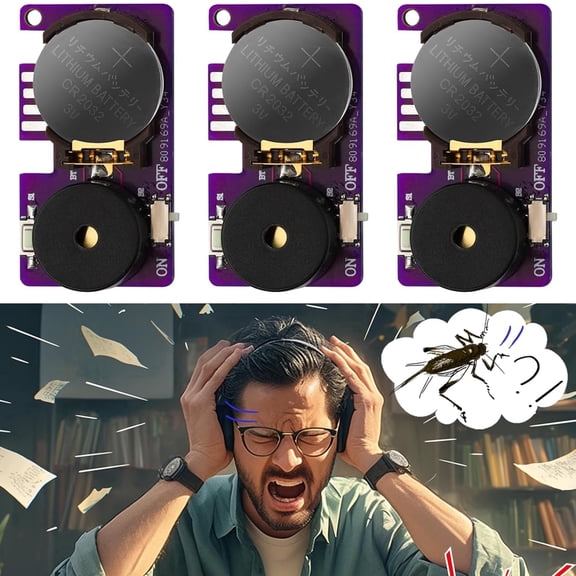 3 Pack Cricket Noise Maker Prank - Hidden Prank Device with 3-Month Beeping, Office & Home Gags for Adults