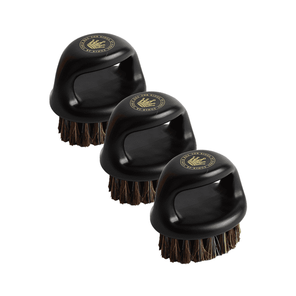 3-Pack Crown Hair Brush Wavers Barbers Beard Brush