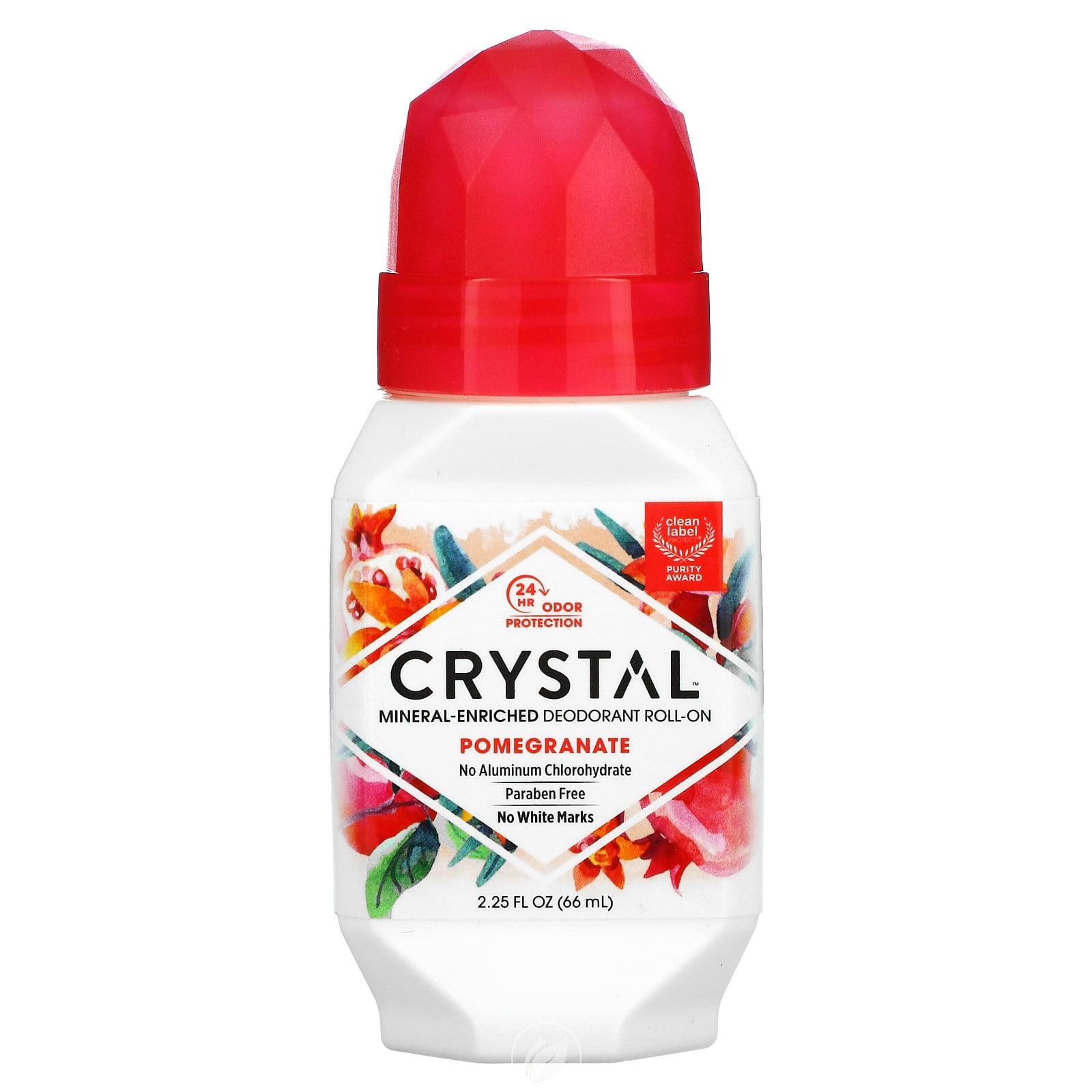(3 Pack) Crystal Body Deodorant, Natural Deodorant RollOn, Pomegranate