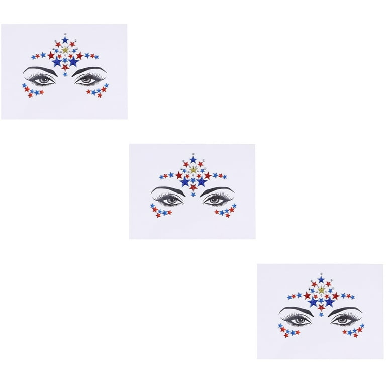 3 Pack Crystal Sticker Sparkly Stickers Face Tattoo Rhinestone Forehead  Child 