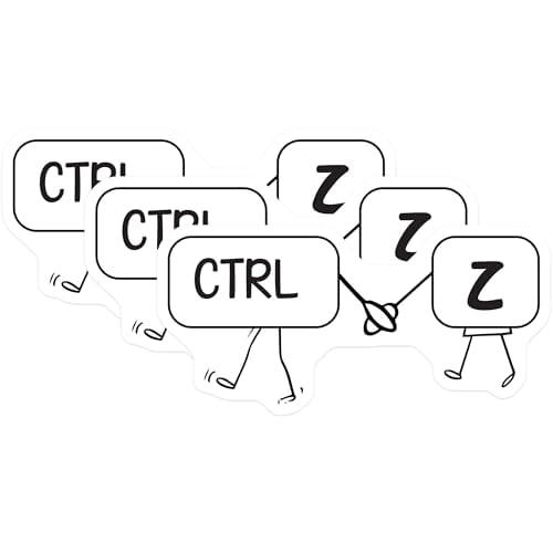 (3 Pack) Ctrl Z Decals - Undo Command Decor - Keyboard Computer Decals ...
