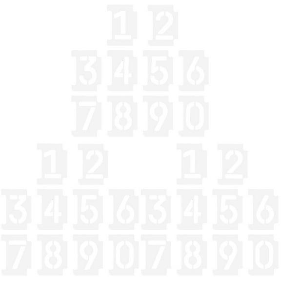 3 Pack Curb Stencils for Address Painting Hollow Numbers Easy to Clean Spray
