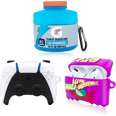 (3 Pack)Cute Airpod Case for Airpods Pro,3D Kawaii Silicone Cartoon Funny Cool Protective Cover Accessories Skin