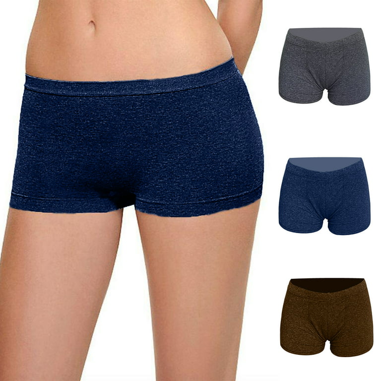 3 Pack Cute Boyshorts Underwear for women | Stretchy Fashionable Ladies  Panty | Low-rise Sexy Seamless Cotton Lace No-show boyshorts panties |  Sporty