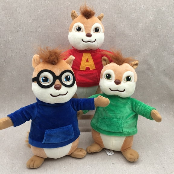 3Pack Cute ChipmunkStyle Stuffed Animal Plush Toys, 8 Inch Soft Collectible Plush Figure Gift Set for Kids