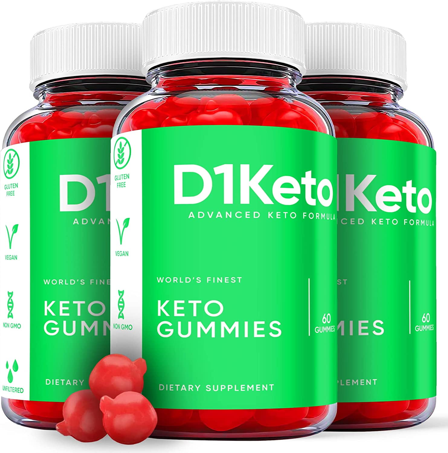 (3 Pack) D1 Keto ACV Gummies - Supplement for Weight Loss - Energy & Focus Boosting Dietary Supplements for Weight Management & Metabolism - Fat Burn - 180 Gummies