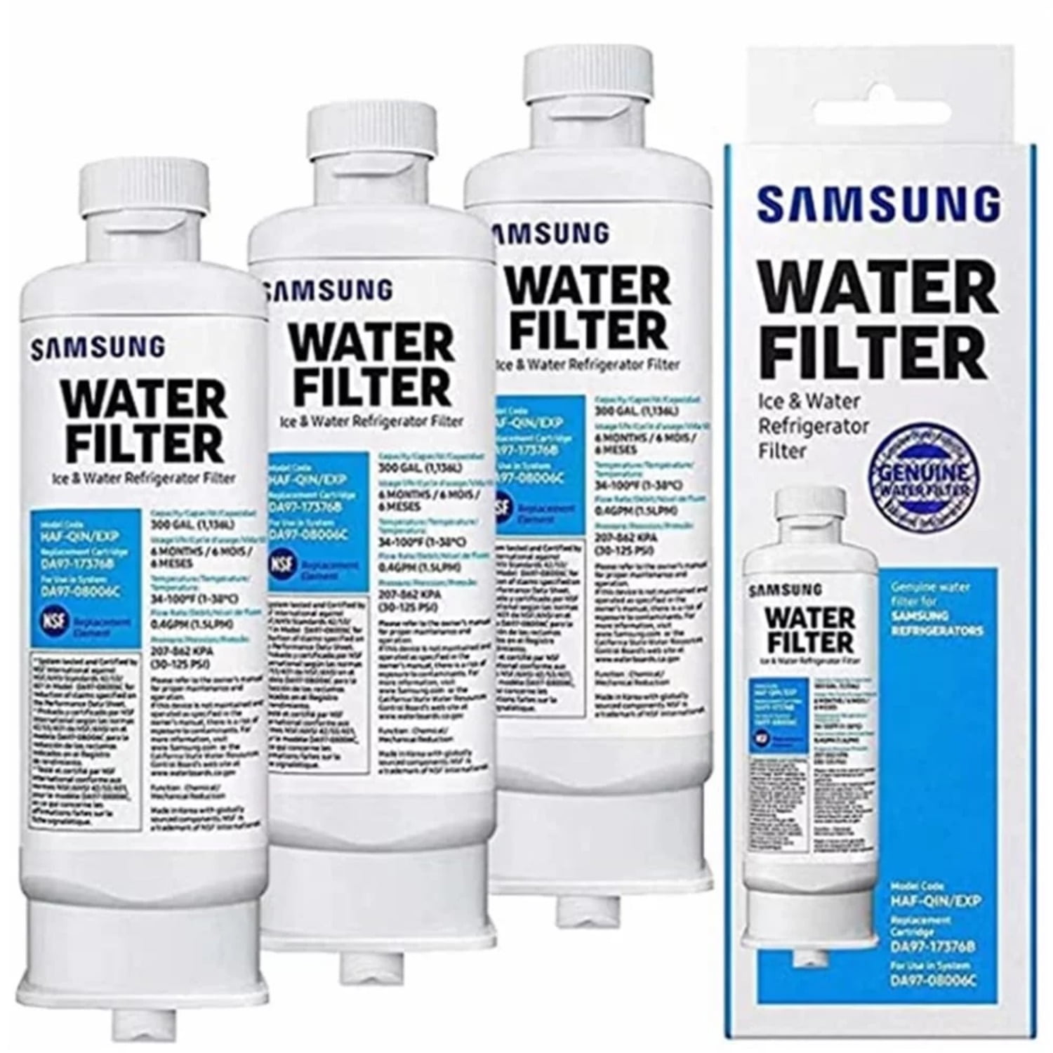 3 Pack DA9717376B HAFQIN Refrigerator Water Filter DA9708006C