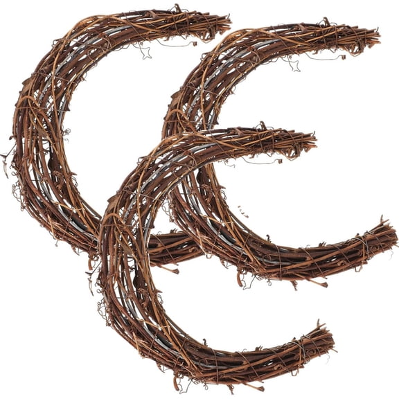 3 Pack DIY Crafts Natural Grapevine Wreaths,Happon 11.8 inch Natural Grapevine Wreaths,Rattan Vine Branch Wreath for DIY Crafts Decor
