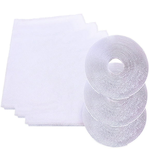 3-Pack DIY Self-Adhesive Mosquito Net for Windows & Doors - 1.3m x 1.5m Fly Screen Mesh Curtain, Easy Install & Washable Insect Screen with Sticky Tape
