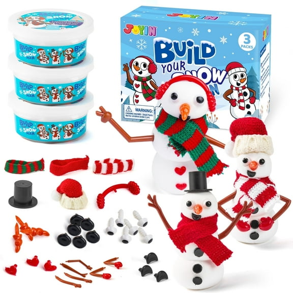 3 Pack DIY Snowman Christmas Craft Kit Christmas Build Your Snowman Craft Kit for Xmas Arts and Craft Activities
