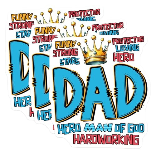 (3 Pack) Dad Hero Decals - Fathers Day - Funny Dad Laptop Decal - 3 Inches On Longest Side - Easy Peel & Apply - Made in USA - 3MCS6231