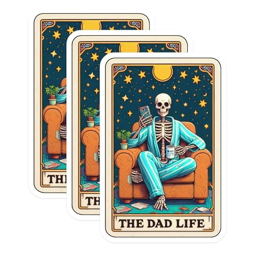(3 Pack) Dad Life Decals - Skeleton Dad - Funny Parent Decals - 3 Inches On Longest Side - Easy Peel & Apply - Made in USA - 3MCS4147