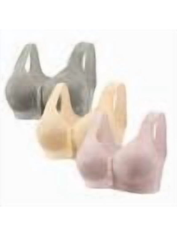 3 Pack Daisy Bra for Seniors, 2025 Daisy Bras for Older Women, Breathable Front Closure Daily Comfort Wireless Bras for Woman