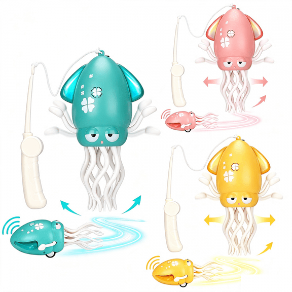CONUSEA Dancing Squids Baby Tummy Time Toy Rechargeable Crawling with Music and Light 3 Pack