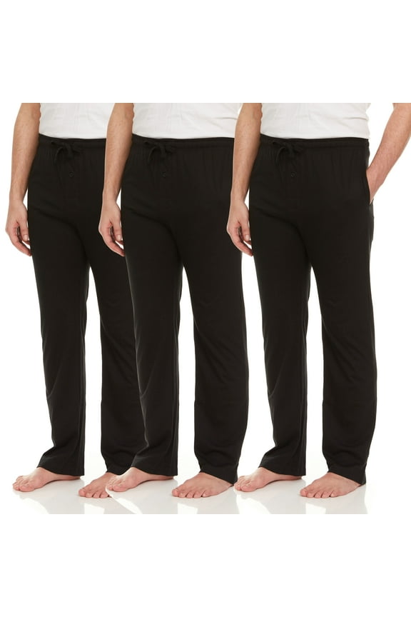 3 Pack: Daresay Comfy Men's Lounge Pants - Pajamas pants for men With Pockets and Adjustable Waistband - Up to 3XL