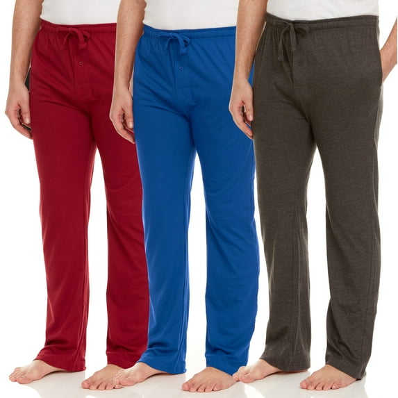 3 Pack: Daresay Comfy Men's Lounge Pants - Pajamas pants for men With Pockets and Adjustable Waistband - Up to 3XL