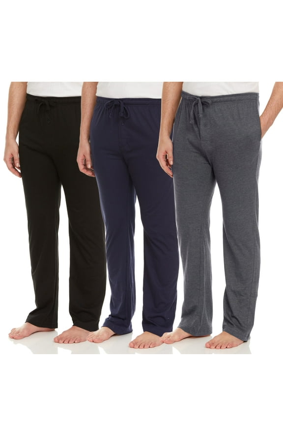 3 Pack: Daresay Comfy Men's Lounge Pants - Pajamas pants for men With Pockets and Adjustable Waistband - Up to 3XL