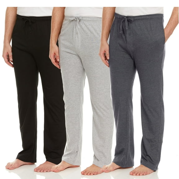 3 Pack: Daresay Comfy Men's Lounge Pants - Pajamas pants for men With Pockets and Adjustable Waistband - Up to 3XL