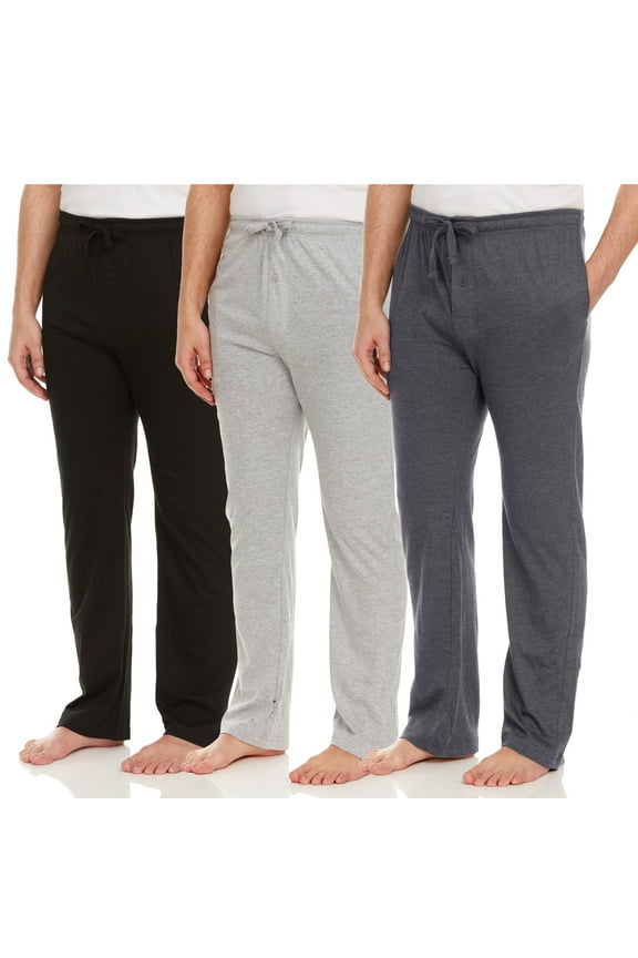 3 Pack: Daresay Comfy Men's Lounge Pants - Pajamas pants for men With Pockets and Adjustable Waistband - Up to 3XL