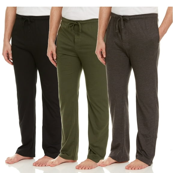 3 Pack: Daresay Comfy Men's Lounge Pants - Pajamas pants for men With Pockets and Adjustable Waistband - Up to 3XL